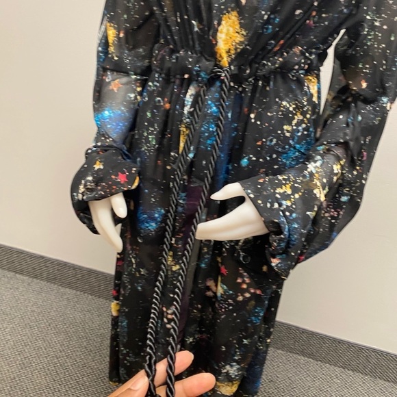Galaxy print drawstring robe - Picture 2 of 5
